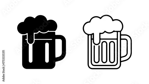 Beer mug icon with transparent background