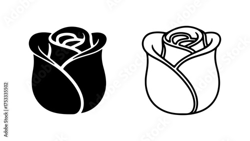 Rose bud outline with transparent background