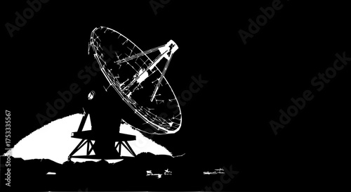 satellite dish on a black background