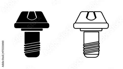 Bolt and screw icons with transparent background