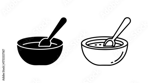 Cosmetic bowls with spoons with transparent background