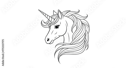 A majestic unicorn with a flowing mane a mythical creature of wonder and enchantment.