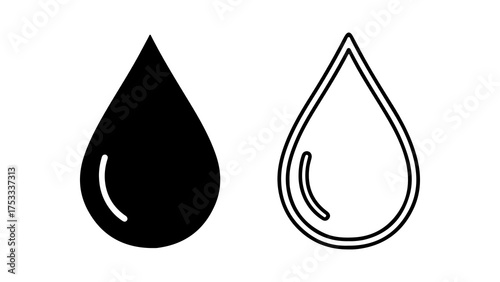 Water drop icons with transparent background