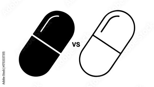 Pill comparison with transparent background