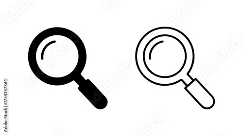 Magnifying glass icons with transparent background