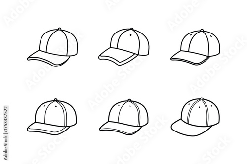 snapback cap line art vector illustration