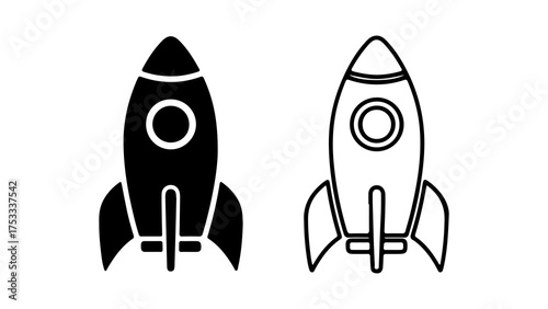 Rocket ship icon with transparent background