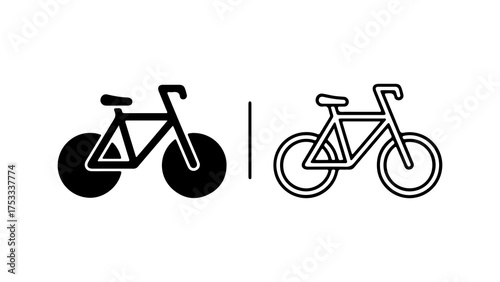 Bicycle icon set with transparent background