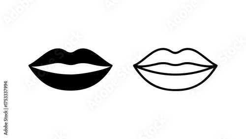 Lips icon set with transparent background