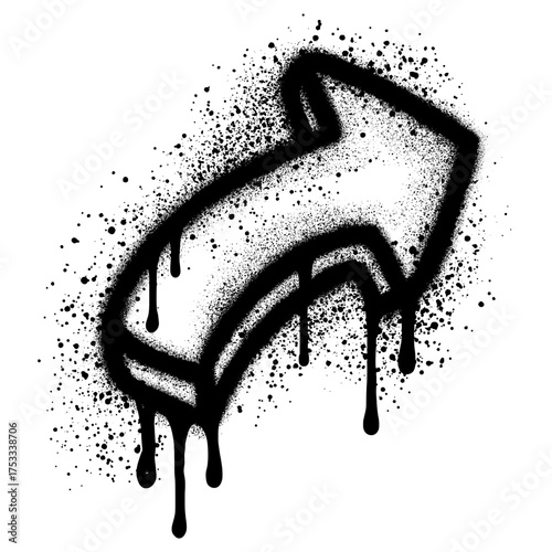 Spray Painted Graffiti arrow Sprayed isolated with a white background. Vector illustration.