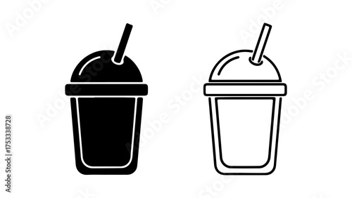 Drink with straw with transparent background