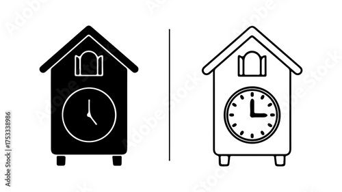 Grandfather clock icon with transparent background