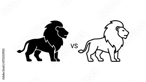 Lion versus lion with transparent background