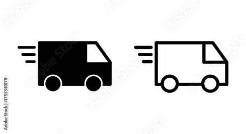 Delivery truck icon symbol for apps and websites. Delivery truck sign and symbol. Shipping fast delivery icon