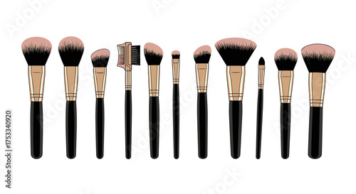 A comprehensive collection of professional makeup brushes for flawless application.