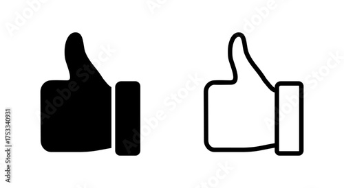 Like icon symbol for apps and websites. Thumbs up sign and symbol. Hand like