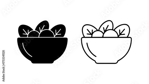 Bowl of leafy greens with transparent background