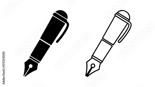 Fountain pen icon with transparent background