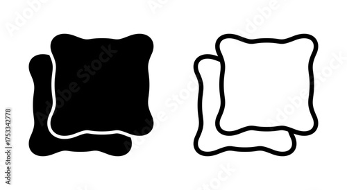 Pillow icon symbol for apps and websites. Pillow sign and symbol. Comfortable fluffy pillow