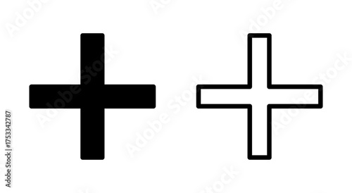 Plus icon symbol for apps and websites. Add plus sign and symbol