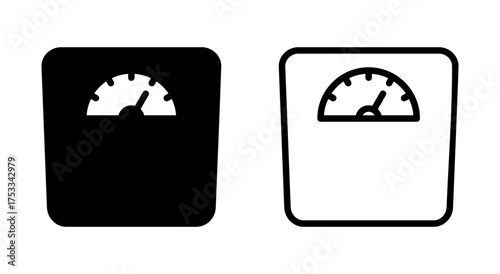 Scales icon symbol for apps and websites. Weight scale sign and symbol