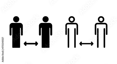 Social distance icon symbol for apps and websites. social distancing sign and symbol. self quarantine sign