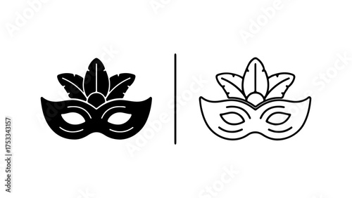 Carnival masks set with transparent background