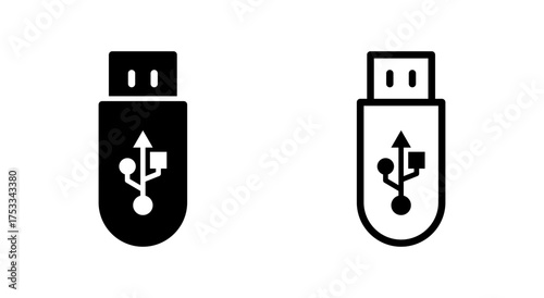 Usb icon symbol for apps and websites. usb charging. Flash disk sign and symbol. flash drive sign.