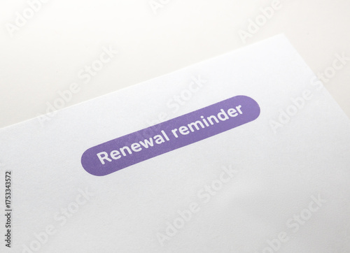Schilderij op canvas Renewal reminder notice