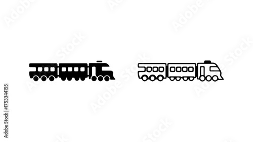 Trains icons with transparent background