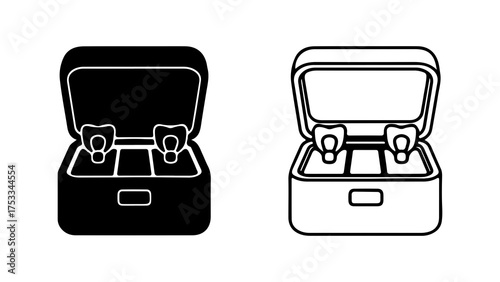 Dental prosthetics in open case with transparent background