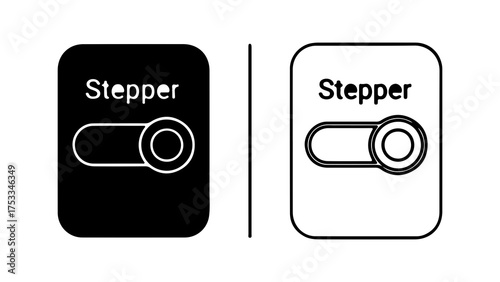 Stepper switch icon with transparent background