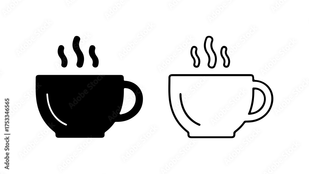 Obraz premium Hot beverage cups with steam with transparent background