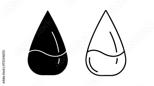 Water drop icon with transparent background