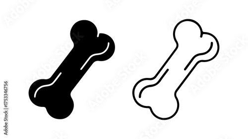 Dog bone outline with transparent background