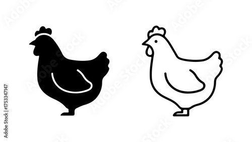 Chicken icons with transparent background