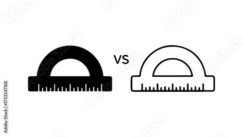Protractor comparison with transparent background