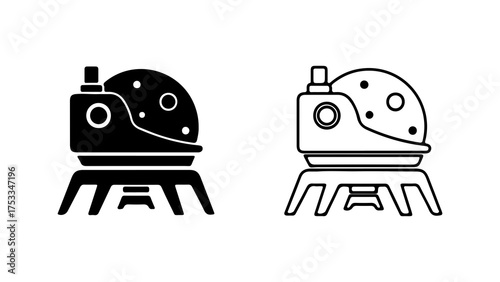 Astronaut robot icon with transparent background