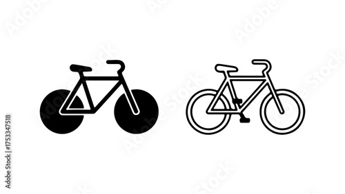 Bicycle icon set with transparent background
