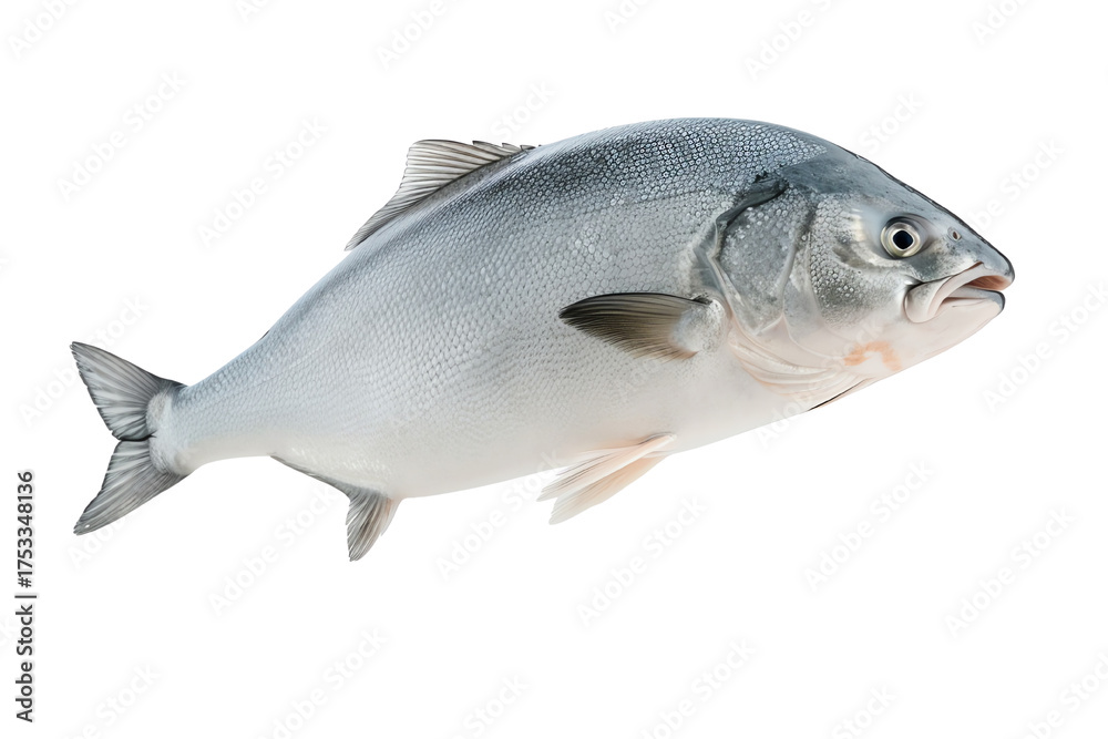 Obraz premium A fresh, silver fish with a sleek body, perfect for culinary use or showcasing marine life.