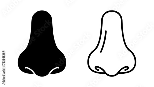 Human nose outline with transparent background