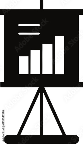 Realistic presentation board on a tripod stand for display