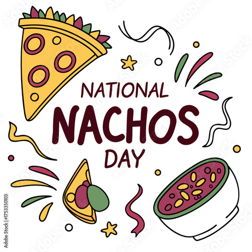 NATIONAL NACHOS DAY vector illustration