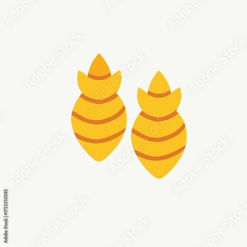 Turmeric spice icon with vibrant colors on a white background
