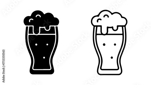 Beer glasses with foam with transparent background
