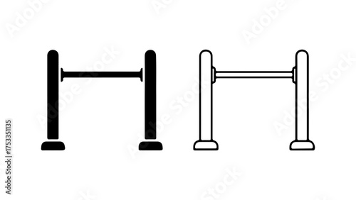 Pull up bars with transparent background