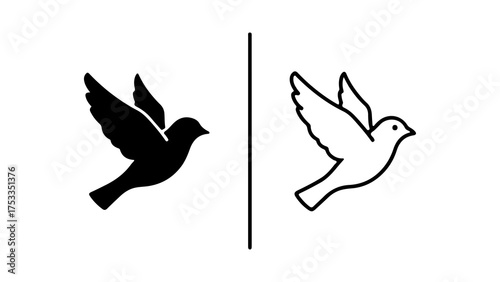 Flying birds silhouette with transparent background