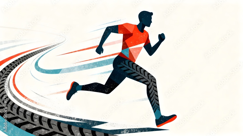Obraz premium Running athlete in motion