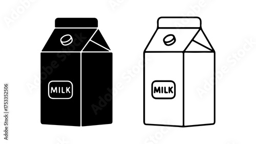 Milk carton icons with transparent background