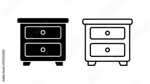 Nightstand furniture set with transparent background
